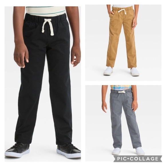 Boys Cat & Jack Stretch Straight Fit Woven Pull on pants size 14 slim - Picture 1 of 11